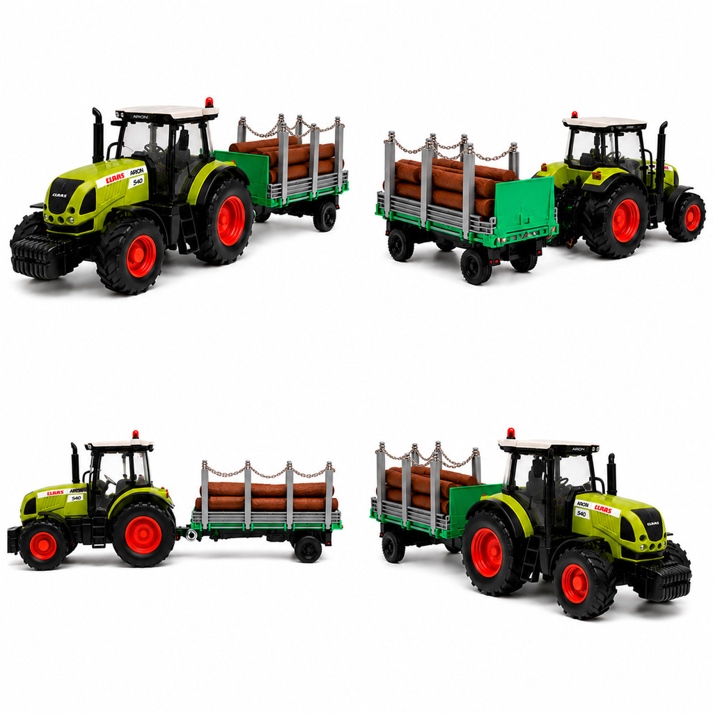 Miniatura Trator Claas Arion 540 Com Implemento Florestal