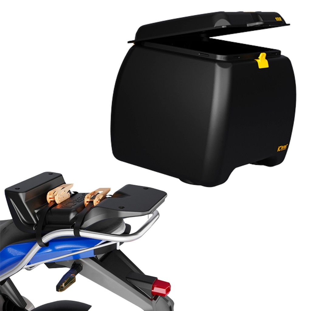 Baú Para Moto 100 Litros Reforçado Porta Documentos Entregas Motoboy Transporte Cargas Top ICBRAS