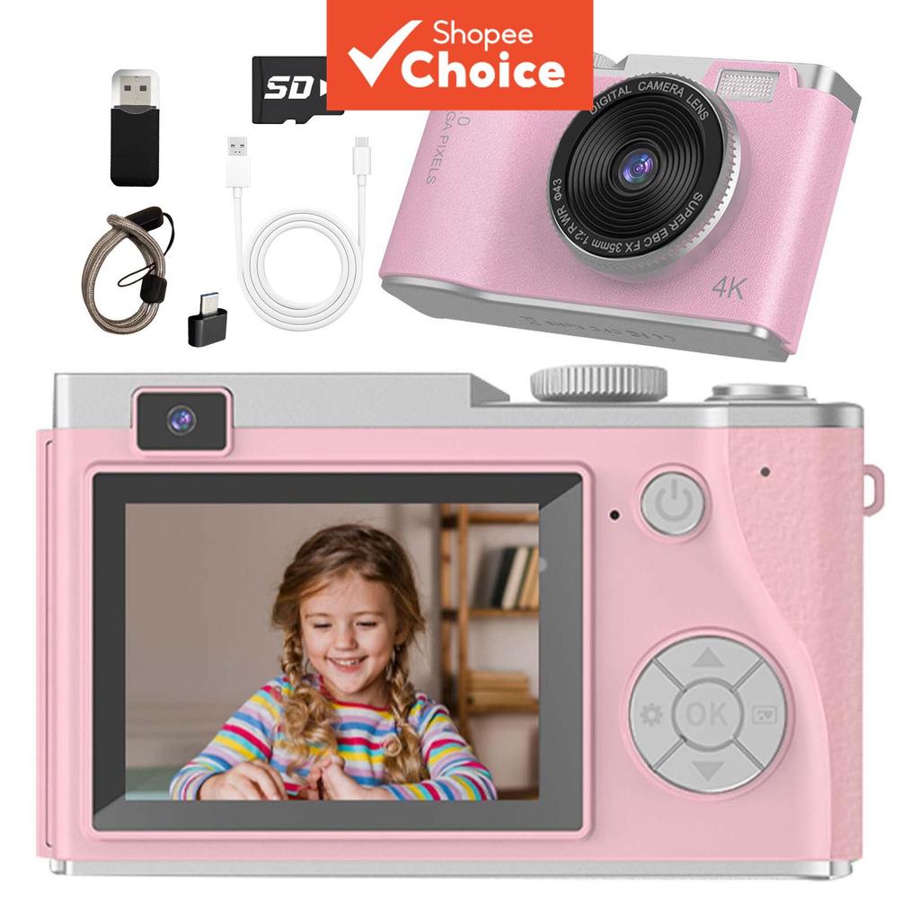 Câmera Digital Portátil de Uso Diário Tela de 2,4 pol. Autofoco 48MP Imagem Ultra Clara 1080P Vídeo Multifuncional