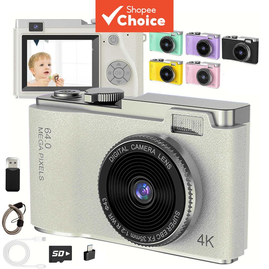 Câmera Digital, Tela de 2,4 polegadas, Câmera Digital Flip, 48MP 1080P, com Luz de Preenchimento LED, Adequada para