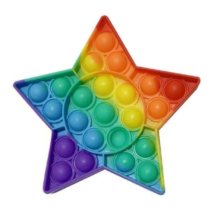 Popit Fidget Toy Estrela arcoíris colorido