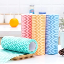 Pano de Limpeza Multiuso em Rolo 50 Panos Laváveis Reutilizáveis 24x30cm Pano de Pia Antigordura Super Absorvente Forte