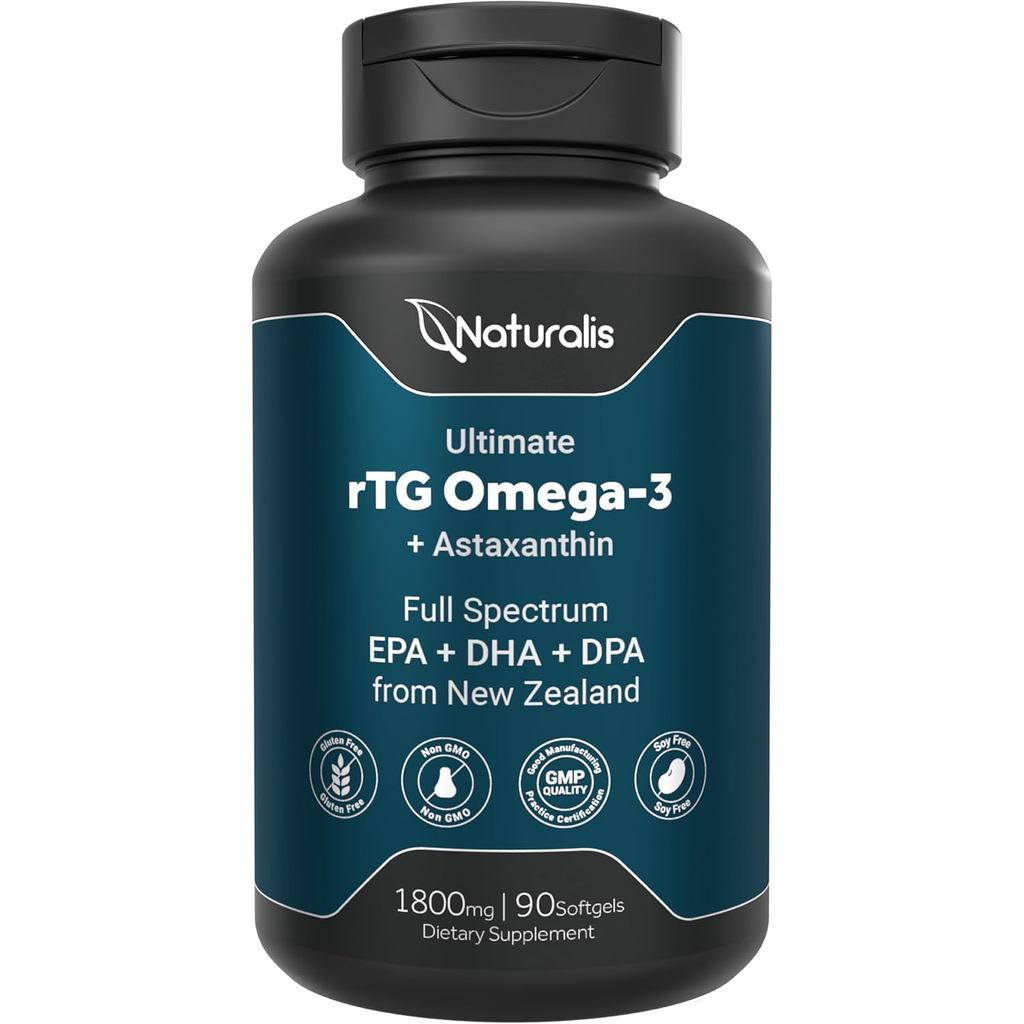 Naturalis Ultimate rTG Óleo de Peixe Omega 3 1800mg de Atum Selvagem da Nova Zelândia |   Certificado pela IFOS e de Ori