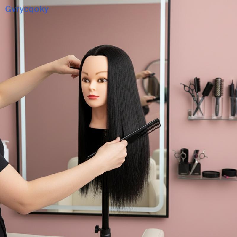 Gvrycqoky 24 Polegada Cabeça De Manequim De Cosmetologia Para Prática De Salão De Beleza Boneca De Cabeleireiro Realista
