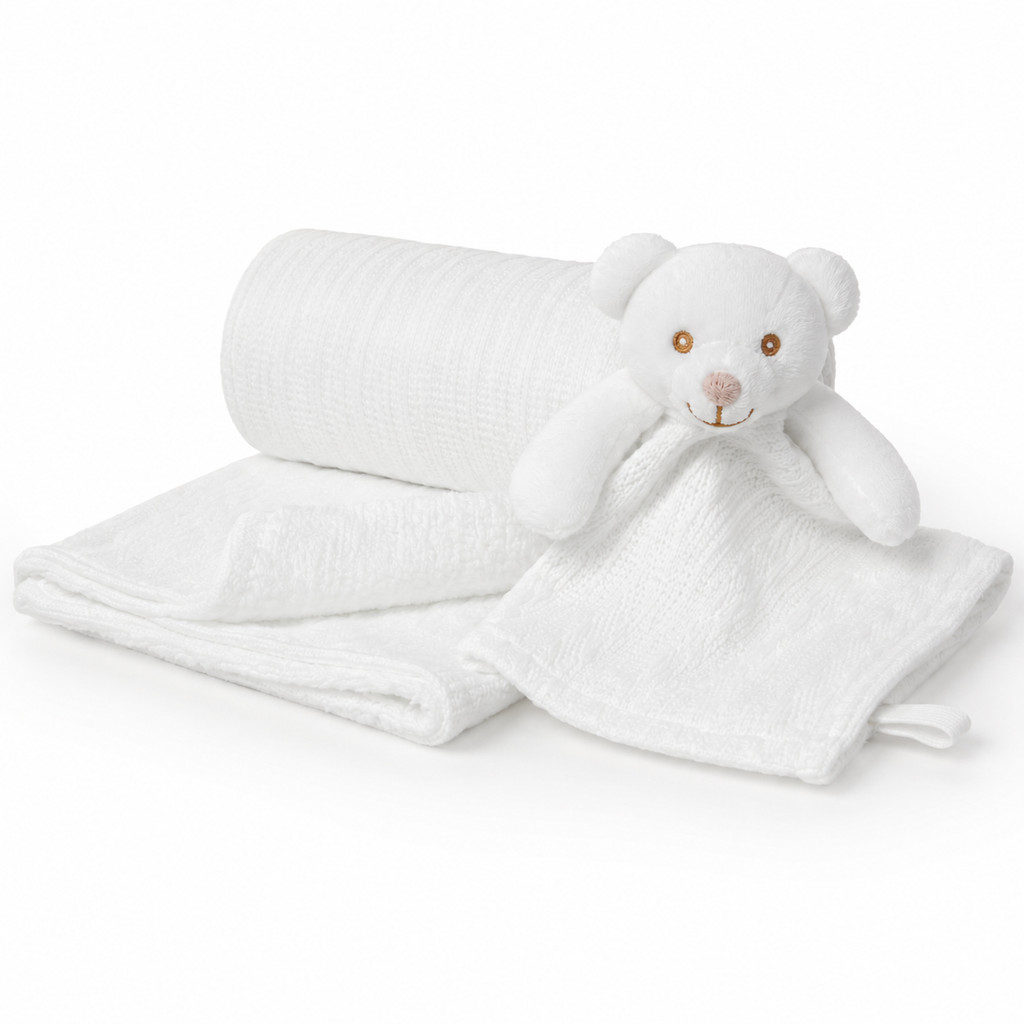 Kit Aconchego Bebê Cobertor Sherpa Ursinho