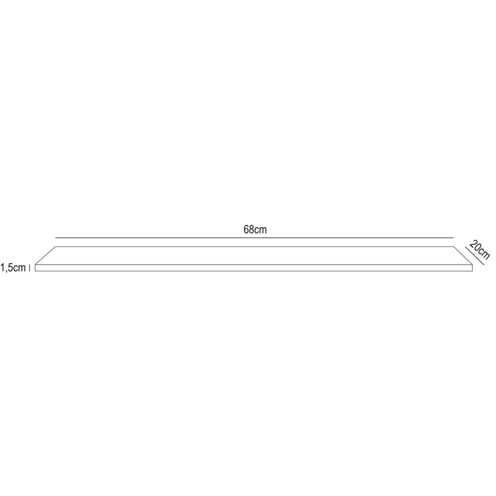 Prateleira Flutuante Multiuso Kit 4 com Suporte Invisível 68cm Yara Preto - Lumil — imagem 2 de 2
