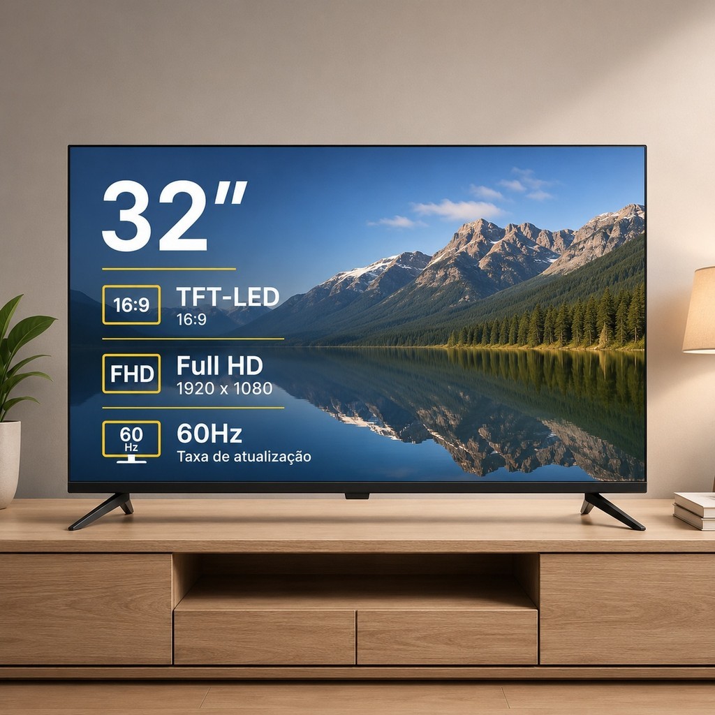 Monitor LED 32" Full HD TFT LED HDMI Display Port 60Hz 5ms Controle Remoto SIGMA-M3210A