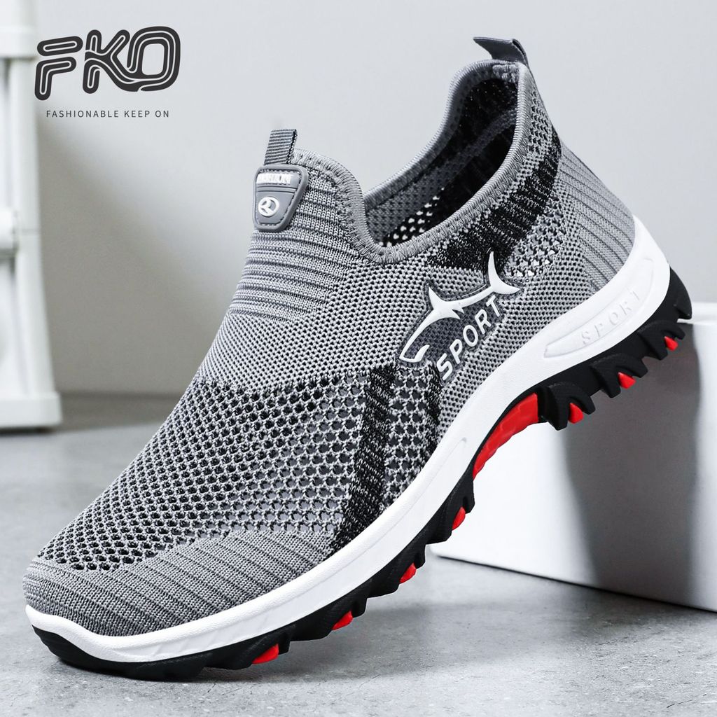 Sapatos masculinos de verão malha respirável casual desodorante tênis de malha masculina sola macia sapatos casuais leve