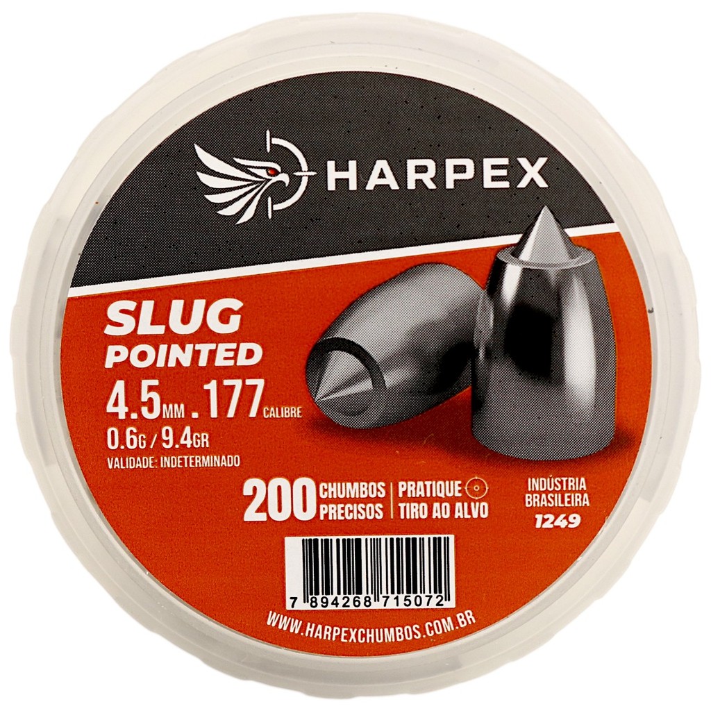 Chumbinho Harpex Slug Pointed Precisão Extrema 4.5mm (.177) - 200un