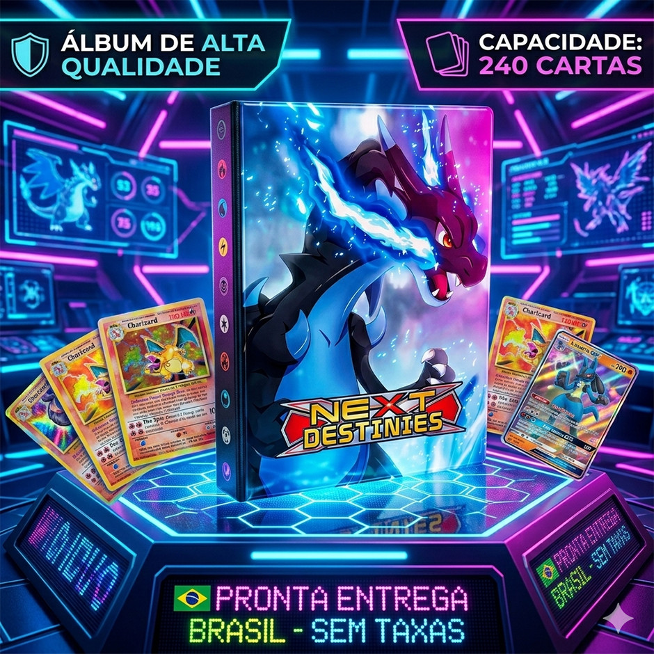 Álbum Colecionador Pokémon Rayquaza / Azumarill - Porta Cartas TCG 240 Cards Pasta Colecionador Pronta Entrega