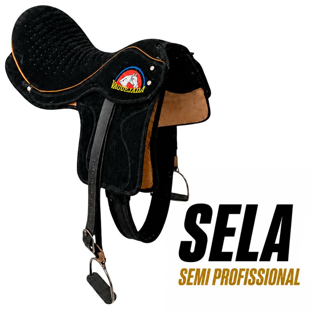 Sela de Vaquejada Semi Profissional Cachoeirinha loro e estribo