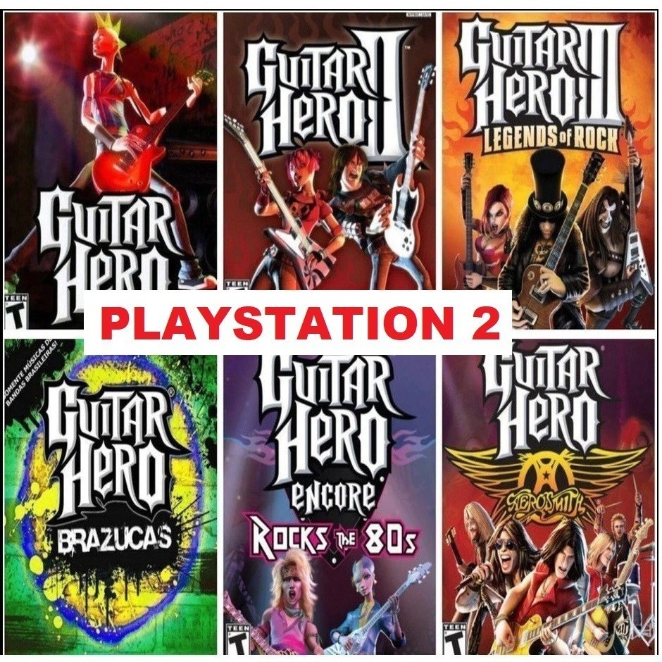 PS2 z  Guitar Hero Coleção s  Compatível C/  2 z  2 Variados Jogos PS2 Promoção