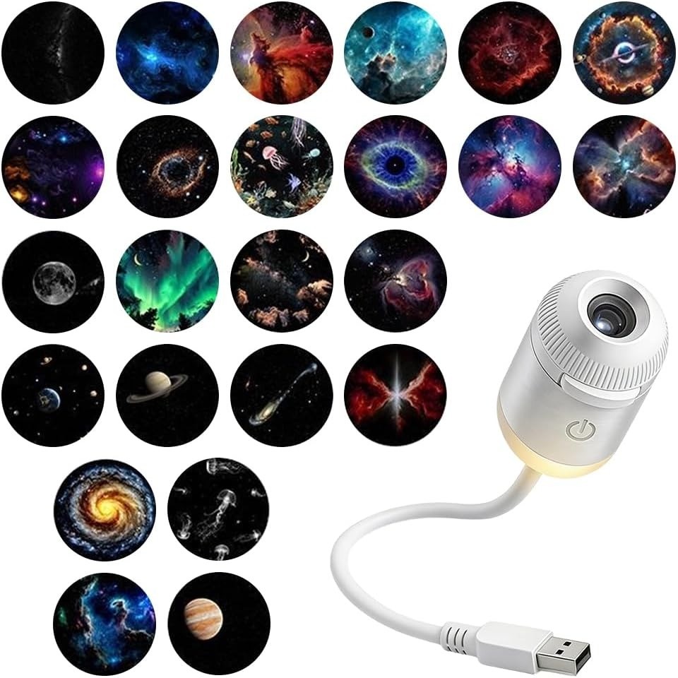 Luz Noturna Do Projetor Galaxy 2 Em 1 , De USB Starry Sky Com Brilho Ajustável , Mini Lâmpada De Projeção LED Para Decor