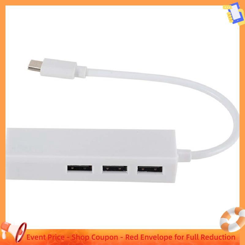 Ranarxaxenia00 À Prova De Som TYPEC Para USB2.0 100GbE Hub De Placa De Rede Lan Rj45 Adaptador Ethernet 3 Portas USB 2.0