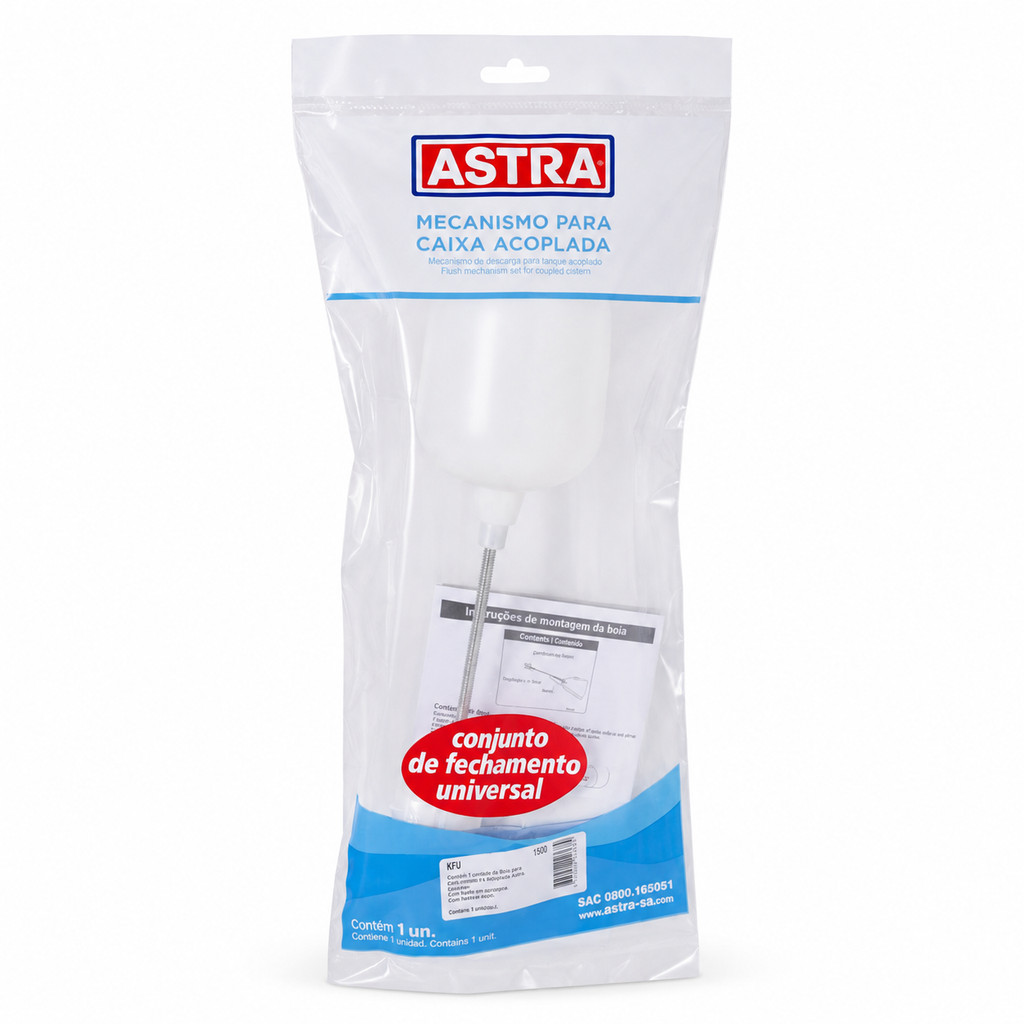 Boia com Conjunto de Fechamento Regulável entre 295 e 330mm para Mecanismo de Descarga Astra