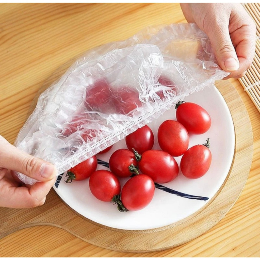 Kit 100 Toucas Tampa De Plástico descartável para alimento BEAUTY BEAUTY