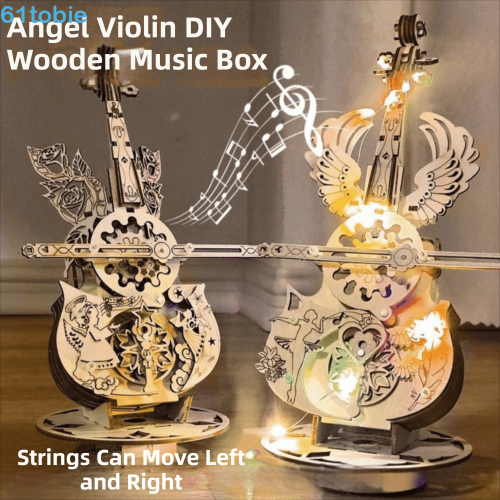Quebra-Cabeça 3D TOBIE , Modelo De Violoncelo Graffitiável De Material , Caixa De Música De Construção De Instrumento De
