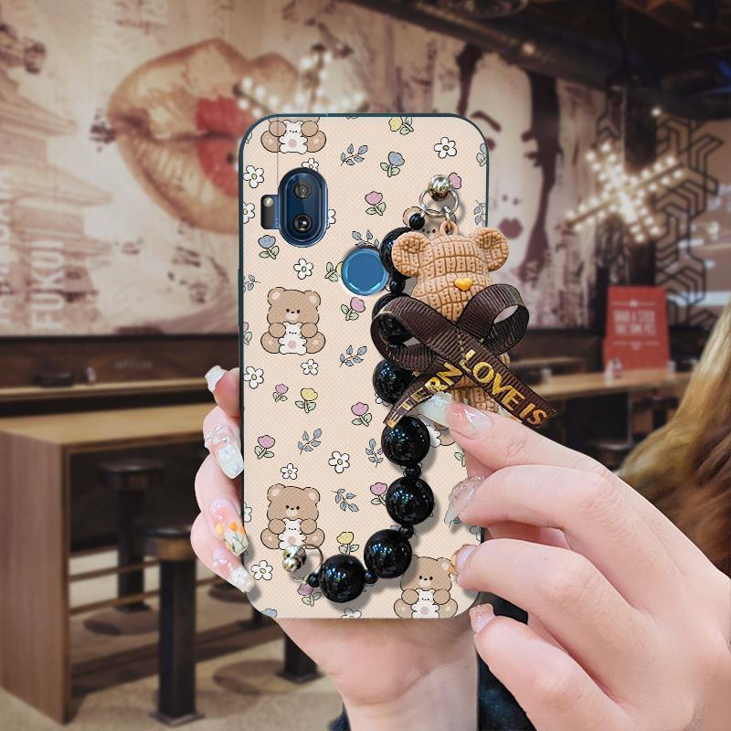 Capa Traseira De silicone Para Telefone MOTO ONE Hyper soft case Simplicidade Pulseira De Urso Fofa De Desenho Animado S