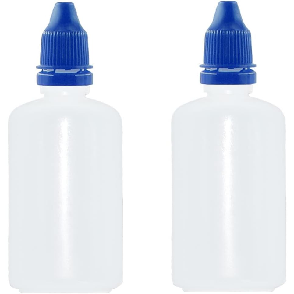 2 Frascos Conta-Gotas de Plástico, 50ml/1.7 oz, Frasco Conta-Gotas Vazio Com Tampa à Prova de Crianças para Líquidos