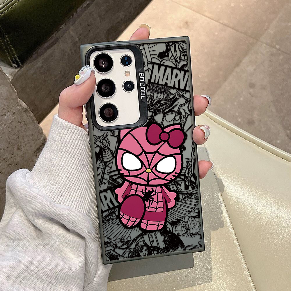 Capa para Samsung Galaxy S24 Ultra S23 S22 A15 A25 A35 A55 A14 A54 - Hello Kitty Homem Aranha Rosa Marvel Anti Impacto