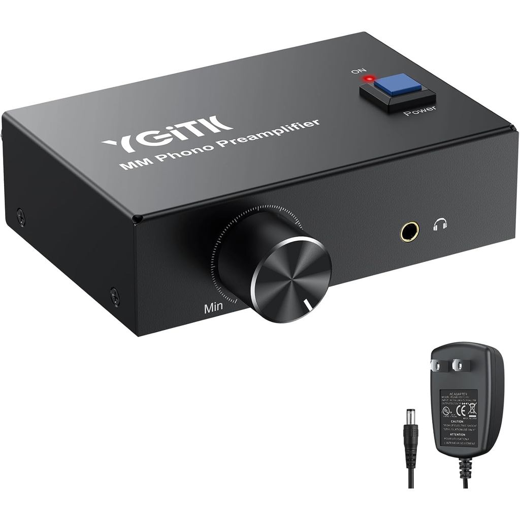 Pré-amplificador de Phono para Toca-discos, Mini Pré-amplificador Estéreo MM com Controle de Volume, Operação de Baixo R