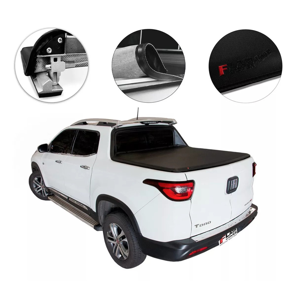 Capota Lona Marítima Fiat Toro 2016 a 2023 Sem Santo Antonio Flash Cover