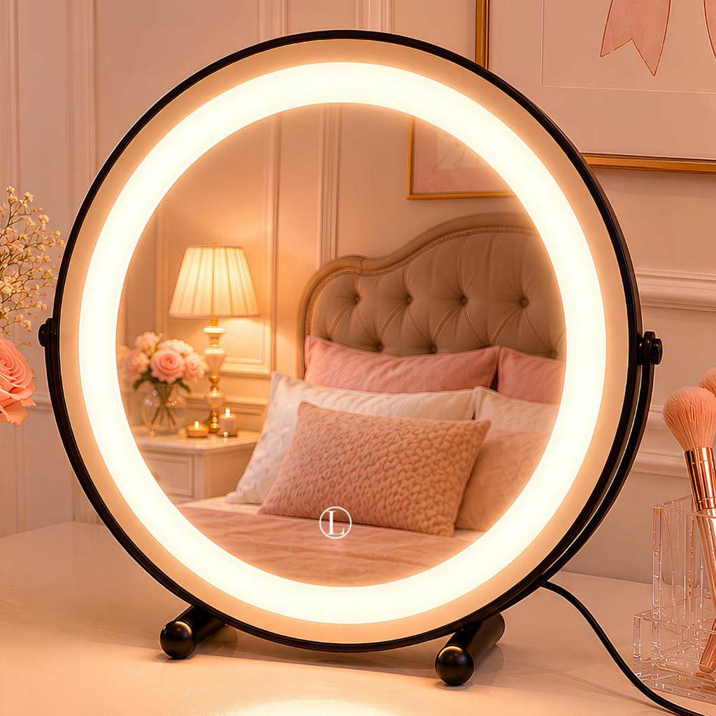 Espelho Lopazzi de Mesa para Maquiagem com LED  Touch Penteadeira Decorativo Quarto Feminino