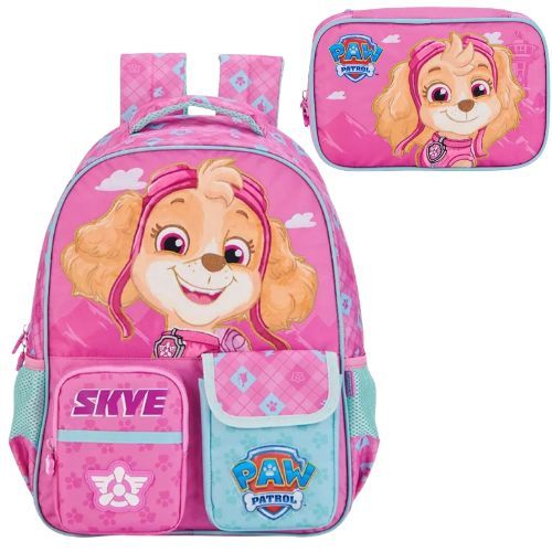 Kit Mochila Patrulha Canina Skye Estojo Box Infantil Xeryus Oficial bolsa resistente top