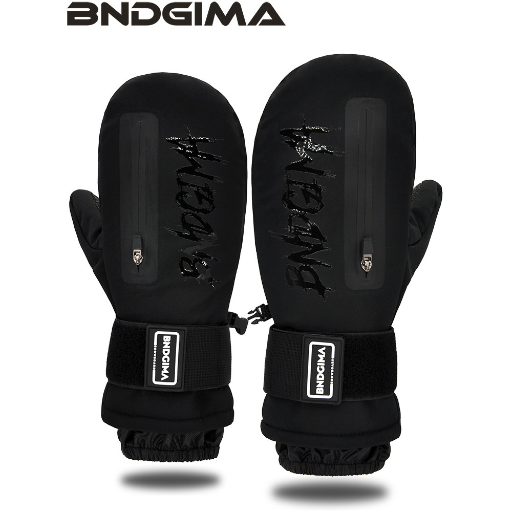 BNDGIMA Luvas de esqui masculinas e femininas à prova d'água espessadas folheado quente abafado Kevlar pulseira protetor