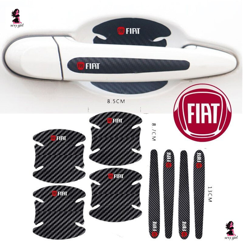 (Fiat) Conjunto de 8 adesivos para carro, adesivo de película para maçaneta da porta do carro, protege a maçaneta do car