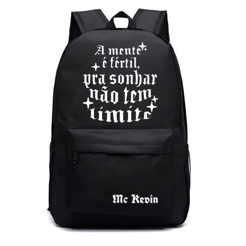 Mochila Adulto e Juvenil Ideal para Escola Academia Viagem Estampado Racionais Mc Kevin