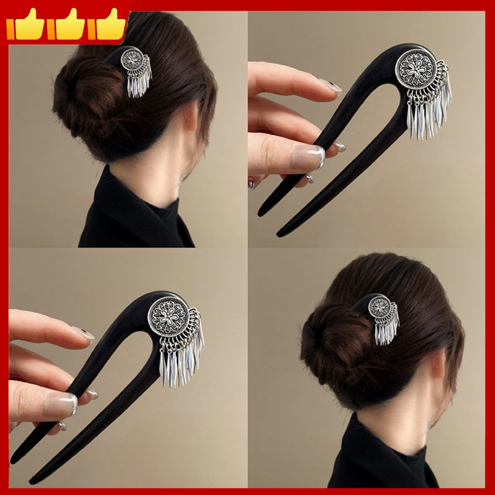 Estilo Chinês Borla Hairpin Artesanal Hanfu Acessório De Cabelo Decorativo Dupla Face Coque Jóias Para Festa Presente Ha