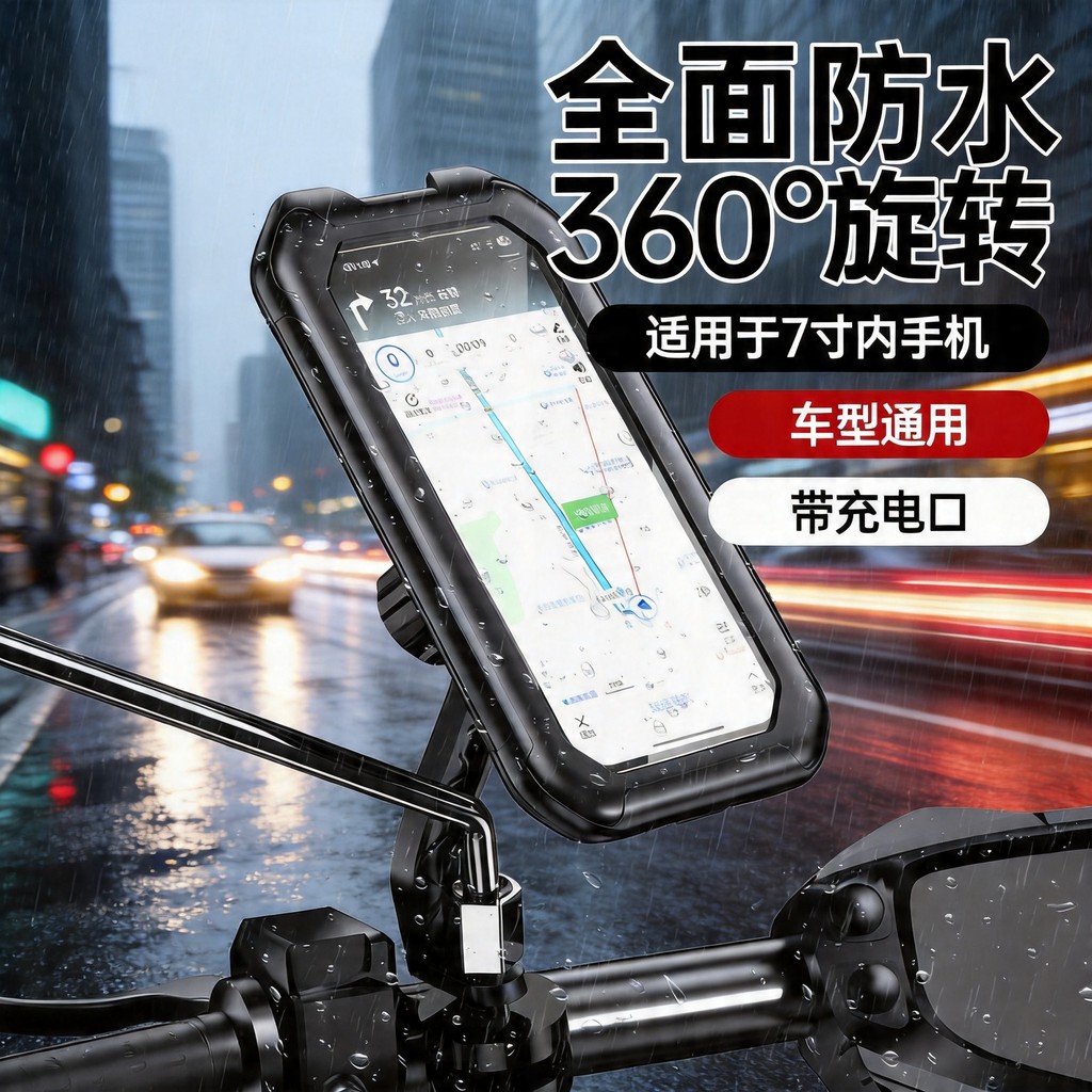 Espelho retrovisor para motocicleta elétrica, venda imperdível, à prova d'água, suporte para celular, bicicleta, à prova
