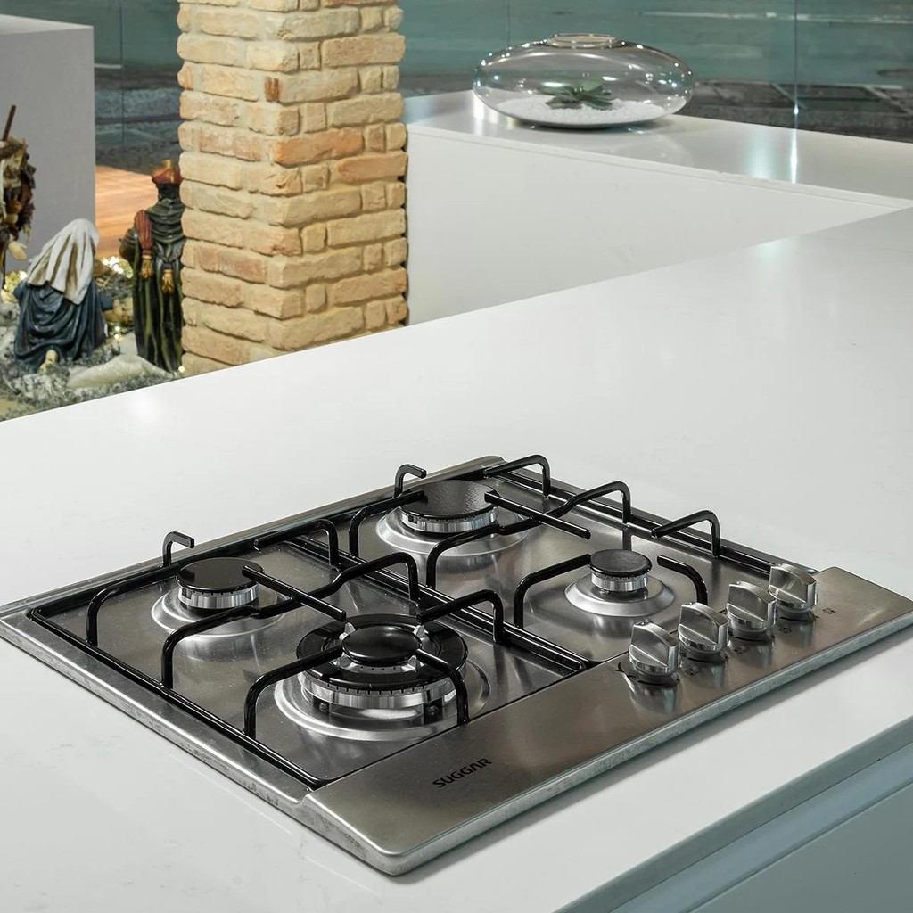Fogão de Mesa Cooktop 4 ou 5 Bocas Aço inox à Gás Suggar - Bivolt Eficiente