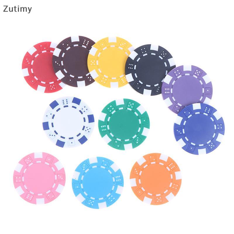 [Zutimy] 10 Unidades ABS Fichas De Pôquer De Plástico Casino Texas Hold'em Poker Moedas De Metal 11.5g Chips Game Chip S