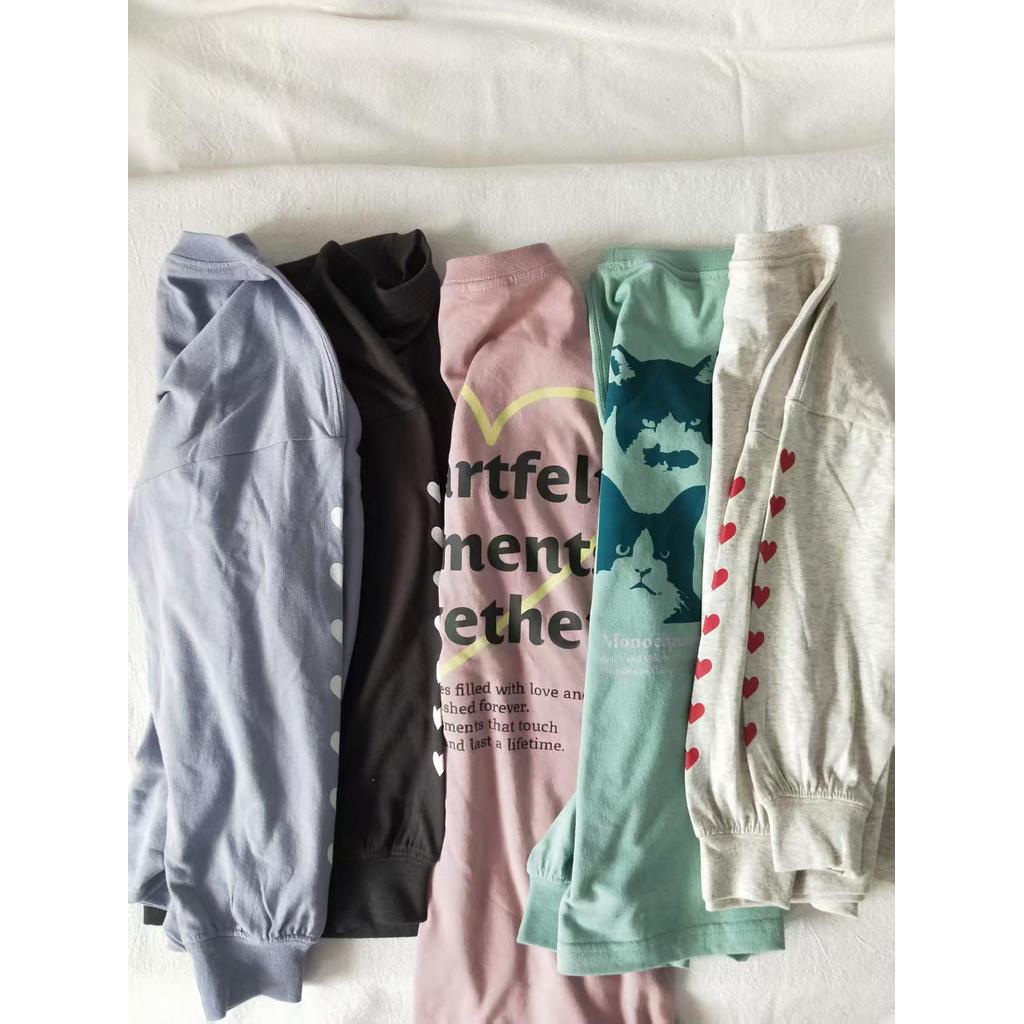 Meninas estilo japonês camiseta de manga comprida novo estilo crianças moda topo camiseta verão 90-160 tamanho