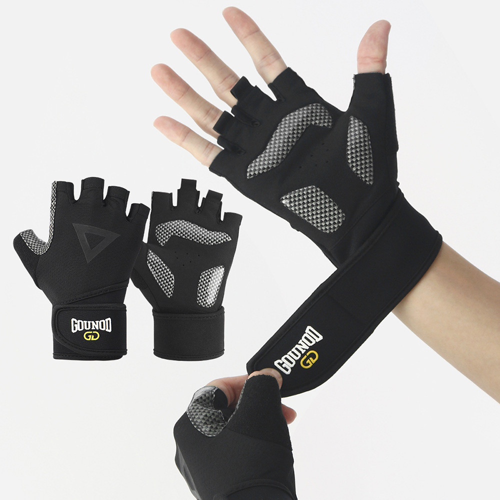 Luvas de Fitness Reforçadas Meia Dedo para Levantamento de Peso Barra Fixa Halteres Antiderrapante Treino Esportes