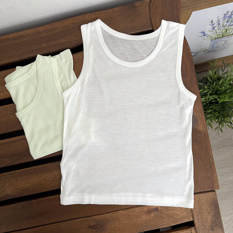 Colete infantil Top verão estilo fino masculino feminino roupa íntima de bebê sem mangas camisola pequena colete camisa
