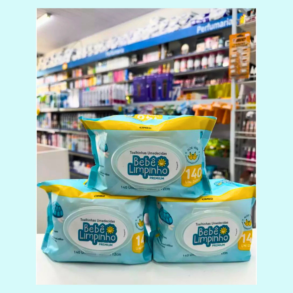 Kit 420 Toalha Lenço Umedecida Bebê Limpinho Premium Removedor Maquiagem Limpeza Higiene Barato