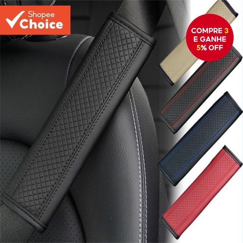 Almofadas De Ombro De Couro Para Cinto De Segurança De Carro/Capa PU/Acolchoamento Respirável Conforto