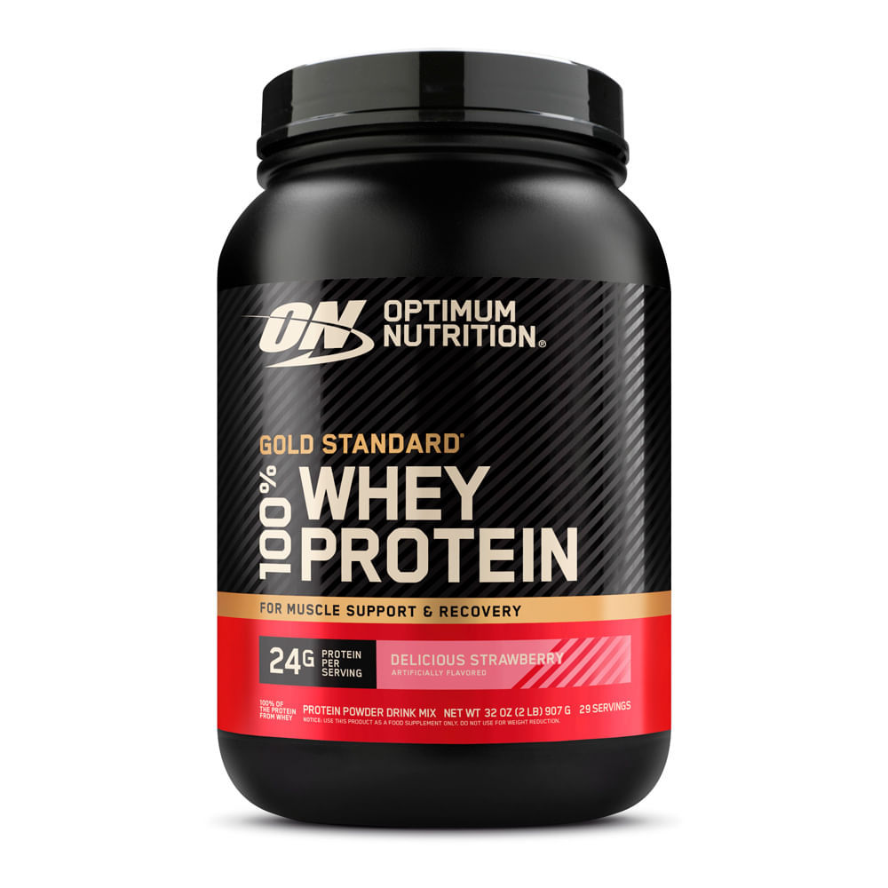 On Optimum Nutrition 100% Whey Protein Gold Standard Sabor Morango 907g