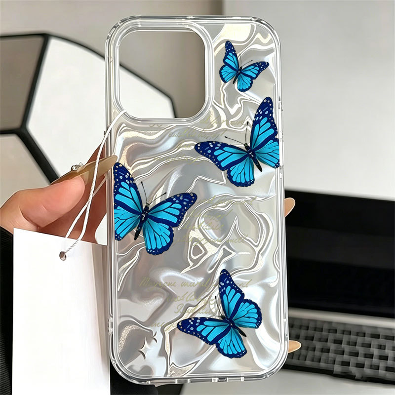 Capa Para Samsung S24 Plus S23 FE S23 Ultra S21 S22 S20 A56 A55 A54 A16 A15 A35 Borboleta Preta
