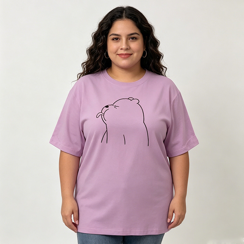 [Roupas femininas Plus size] Camiseta solta Casual de manga curta 150kg pode usar 150kg Roupas femininas de tamanho Extr