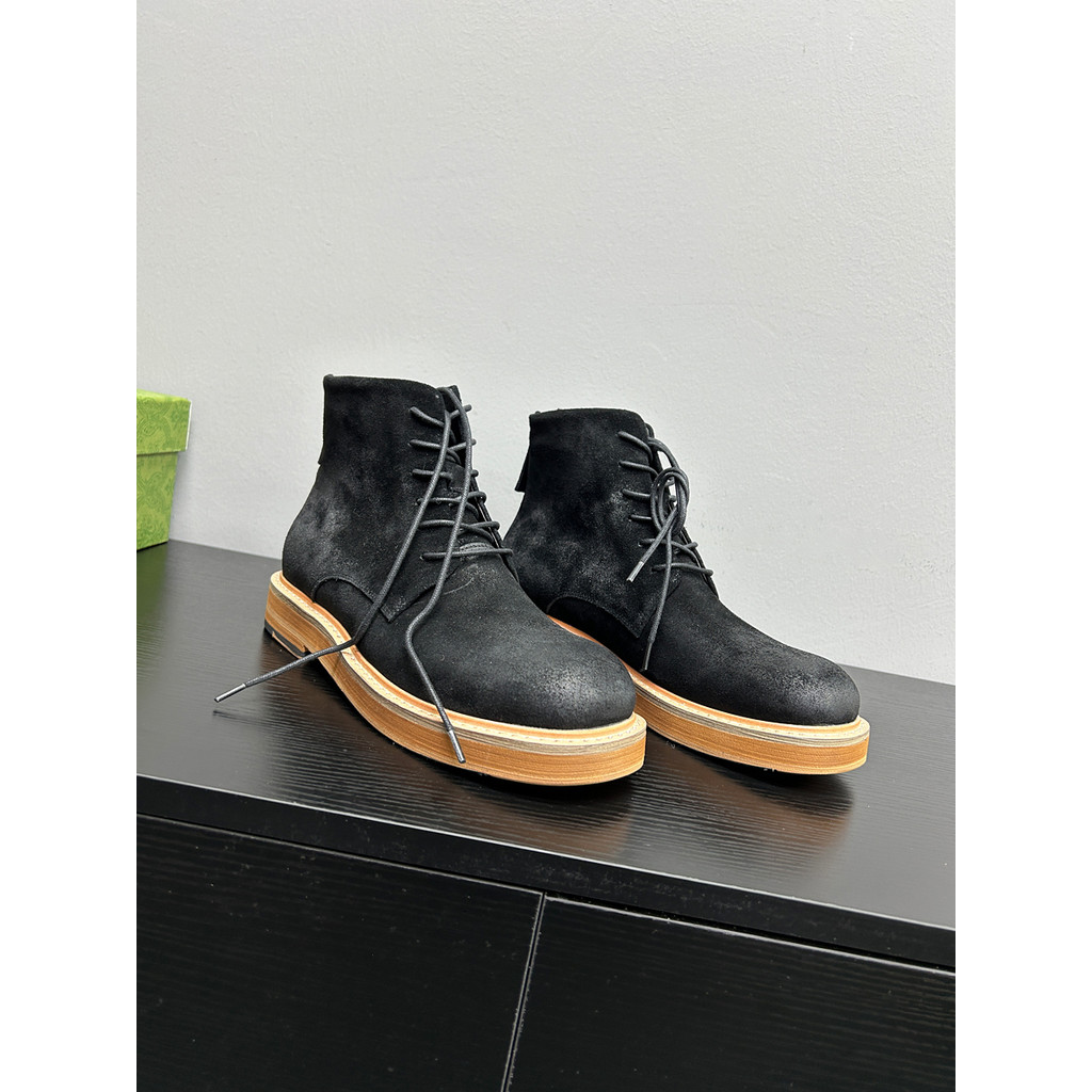 [Baba Xiansen] Botas Martin masculinas de couro genuíno estilo britânico retrô botas gerais de sola grossa sapatos de co