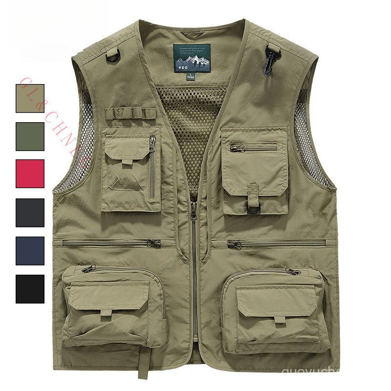 Colete de fotografia de cintura para homens para pesca ao ar livre casual de primavera e outono Mais jovens de tamanho