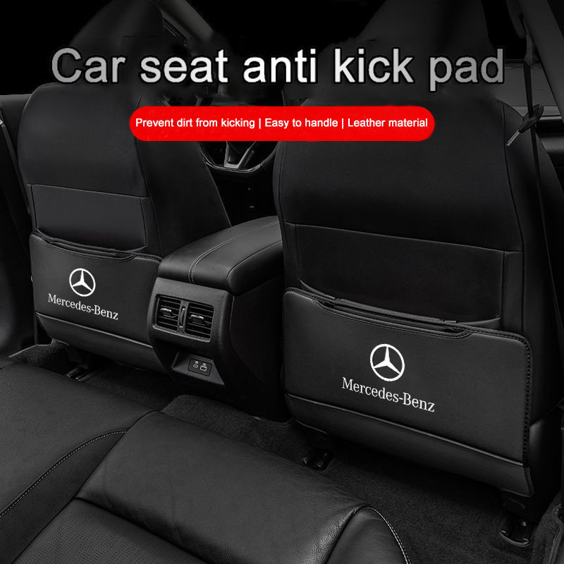Almofada de Couro para Encosto de Banco de Carro, Protetor Anti-Risco para Mercedes Benz A B C E S Class AMG E200 W210 W
