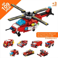 Kit Super Bombeiros Inblox Brinquedo De Construção Criativa 2 Em 1