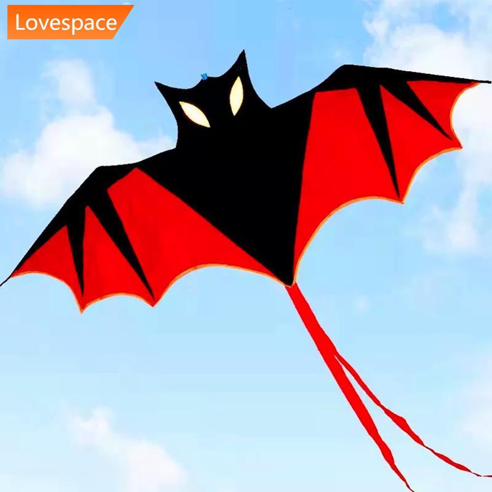 LS-STORE 1.6m Grande Morcego Pipa Realista Fácil De Voar Delta Kite Para Crianças Iniciantes Ao Ar Livre Praia Diversão