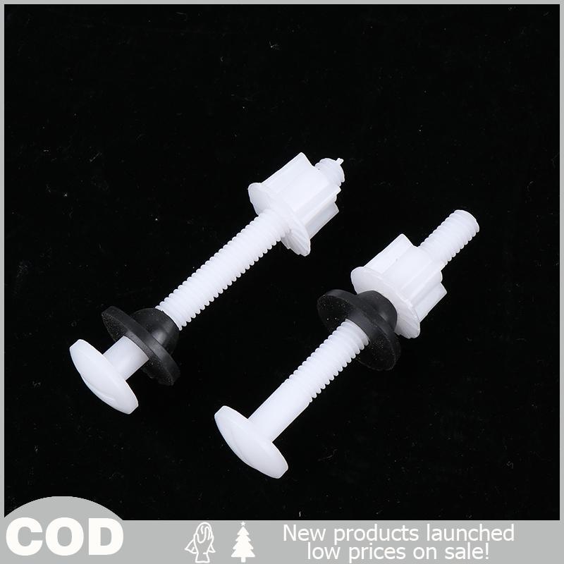 2 Peças De Parafusos De Reparo De Dobradiça De Assento De Vaso Sanitário De Plástico + Montagem + Kit De Arruelas Para A
