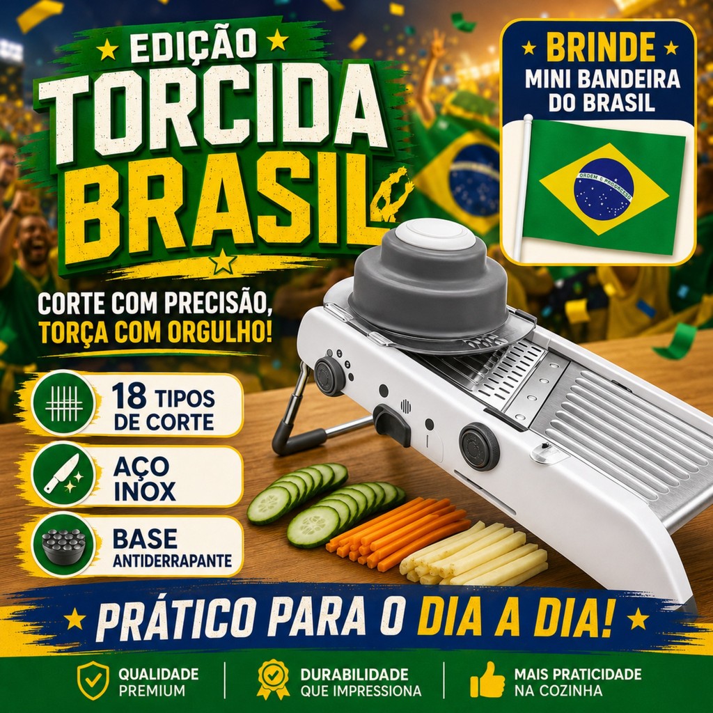 Fatiador Mandoline Profissional Inox Cortador Legumes 18 Tipos Ajustável Ralador